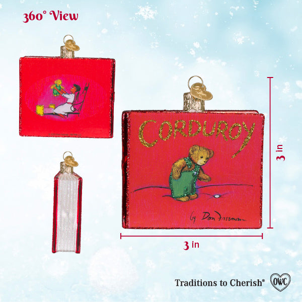 Old World Christmas: Corduroy Book Christmas Ornament