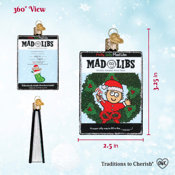 Old World Christmas: Holly, Jolly Mad Libs Christmas Ornament