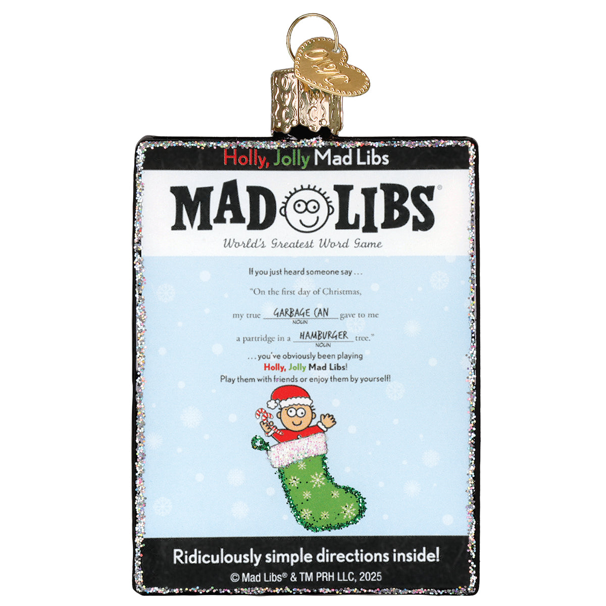 Old World Christmas: Holly, Jolly Mad Libs Christmas Ornament