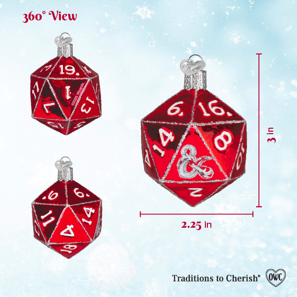 Old World Christmas: Dungeons & Dragons D20 Dice Christmas Ornament