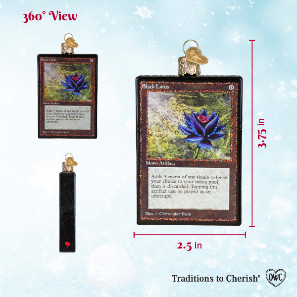 Old World Christmas: Magic: The Gathering Black Lotus Card Christmas Ornament