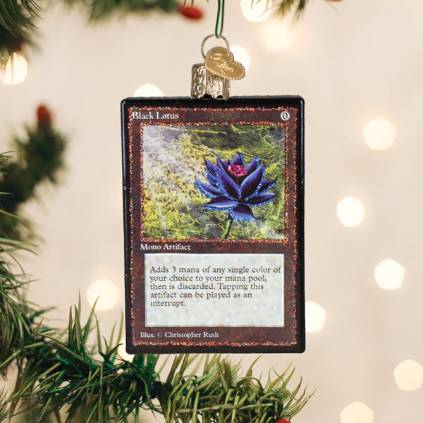 Old World Christmas: Magic: The Gathering Black Lotus Card Christmas Ornament