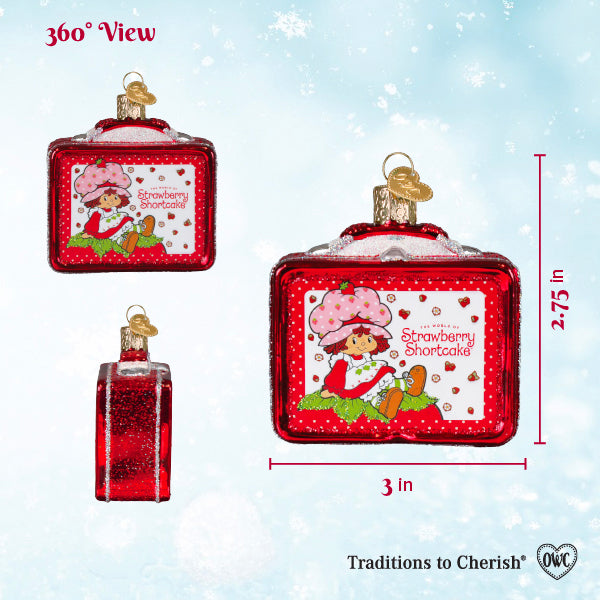 Old World Christmas: Strawberry Shortcake Lunchbox Christmas Ornament