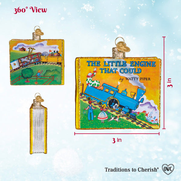 Old World Christmas: The Little Engine That Could Book Christmas Ornament