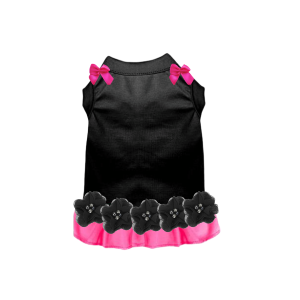 Midnight Fleur Pink Ruffle Dog Dress