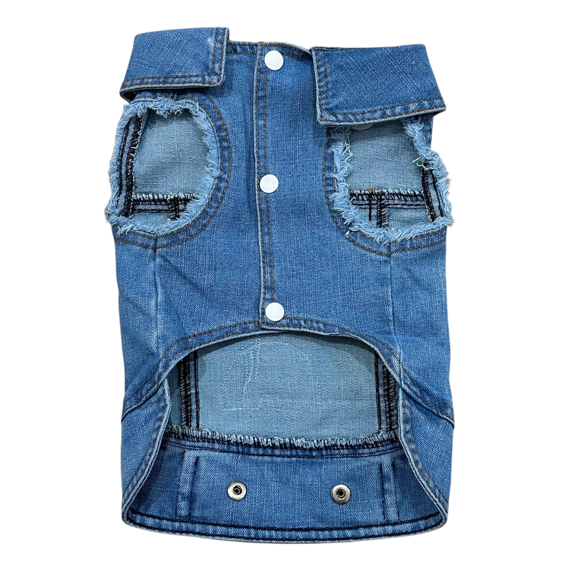Heads or Tails Pup Positivity Summer Denim Dog Vest