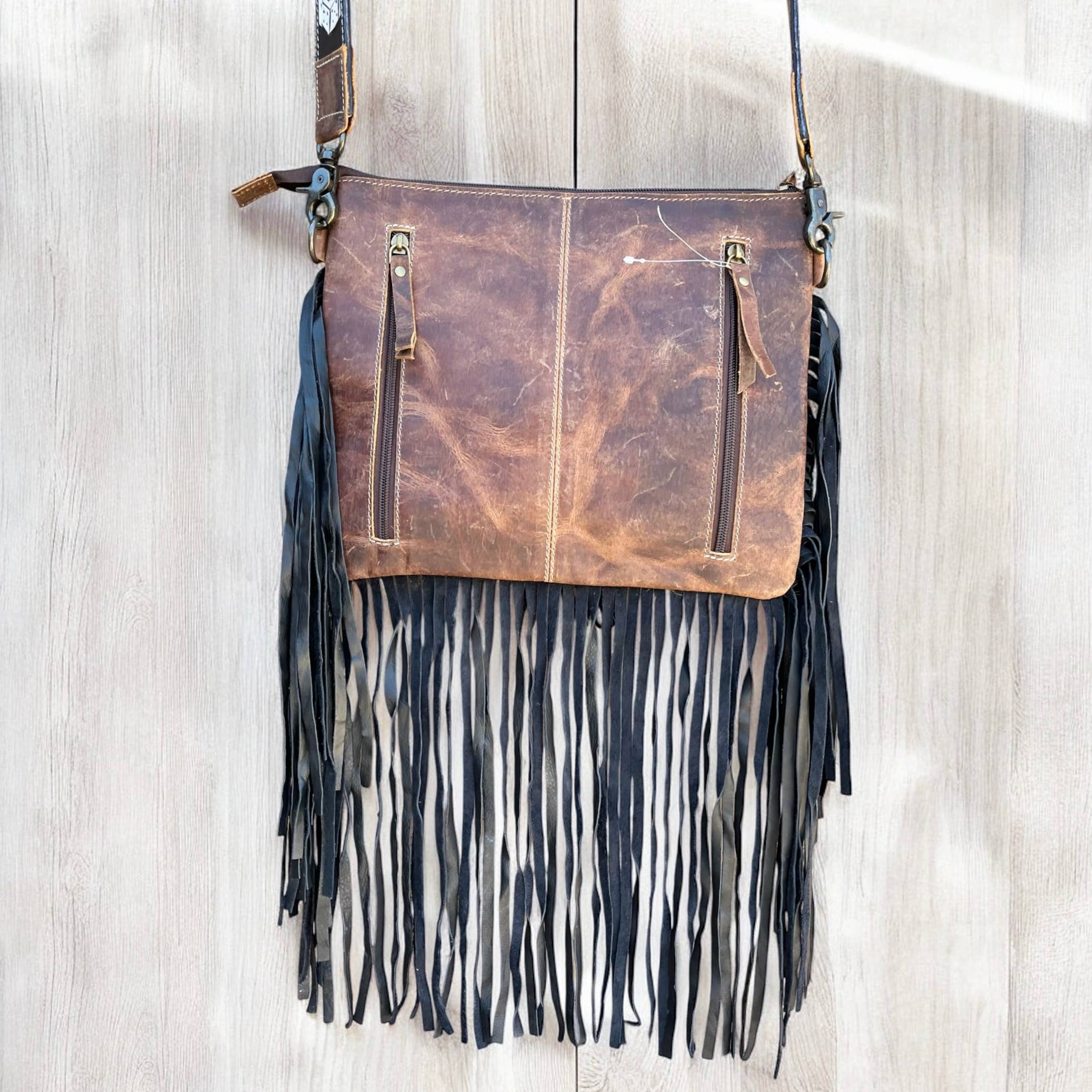 Cherry Checker Tooled & Cowhide Crossbody Bag