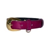 XS 7"-14" Purple Patent Italian Leather Collar/Custom Gold Oval Italian Hardware