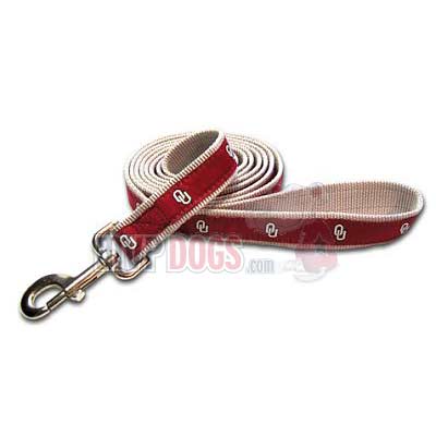 NCAA Oklahoma Sooners Woven Ribbon Dog Leash by SportyK9