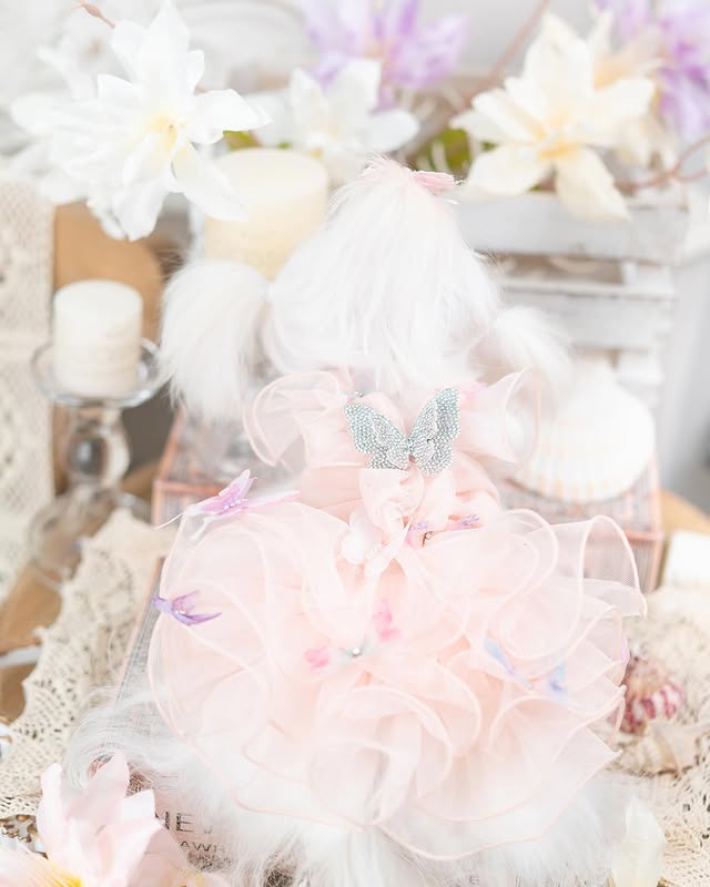 Luxury design dog dress diamond butterfly 2 colors