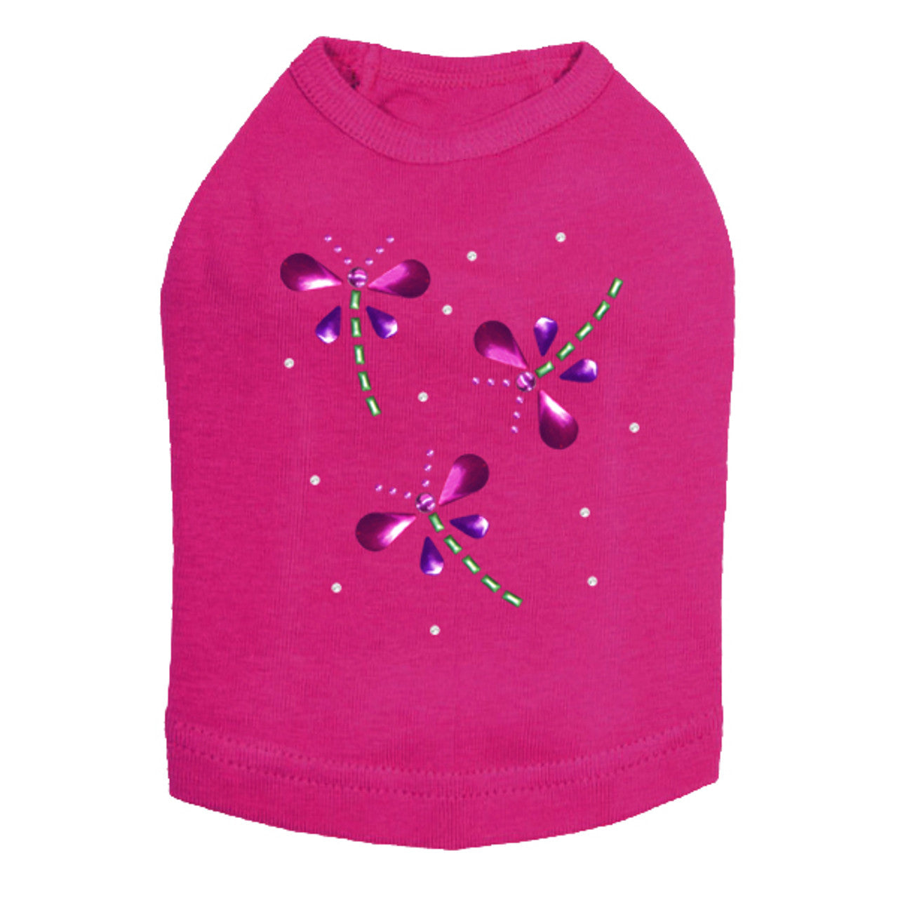 Pink & Purple Nailhead Dragonflies - Dog Tank