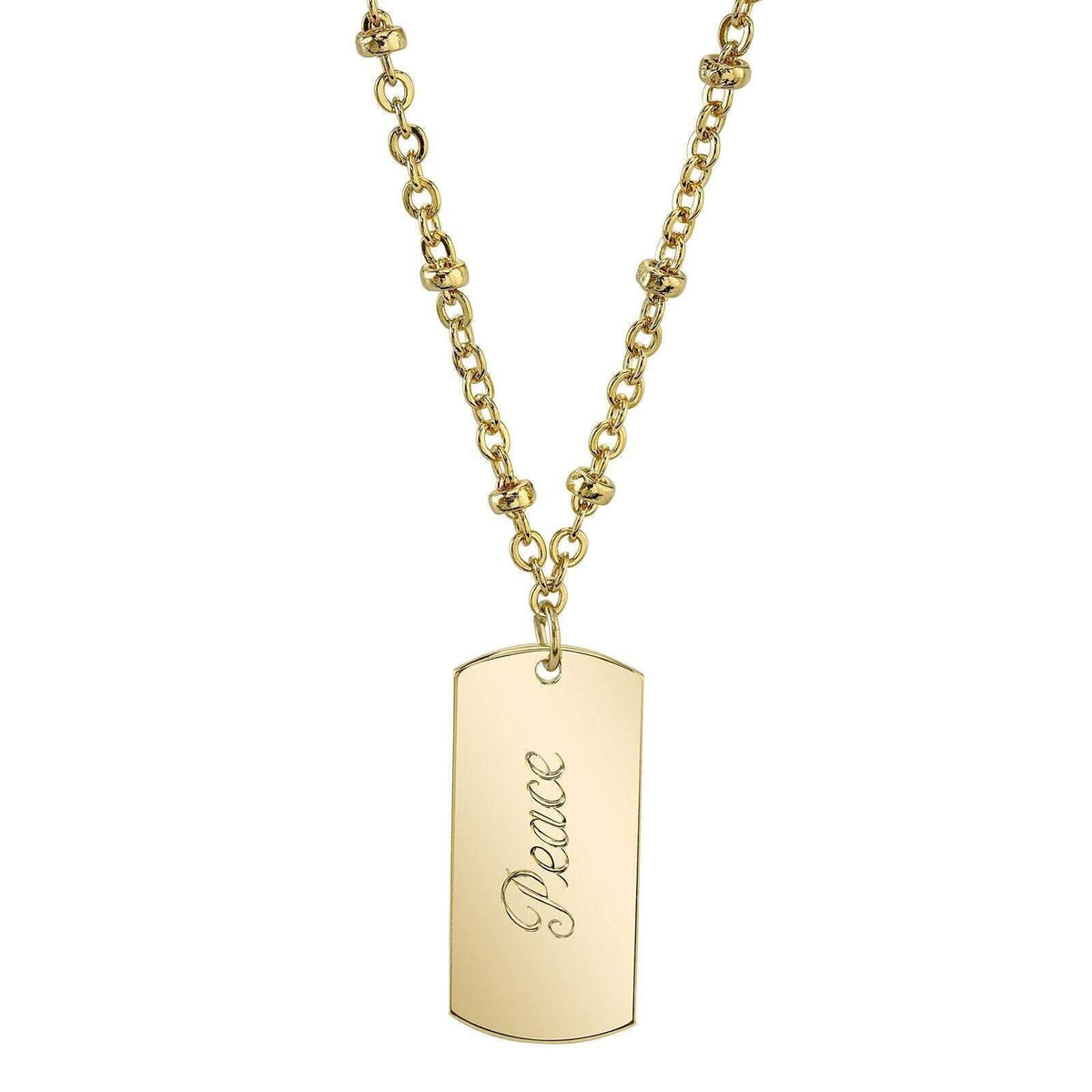 1928 Jewelry Sentiments Dog Tag Pendant Necklace 16 Inch with 3 Inch Extender
