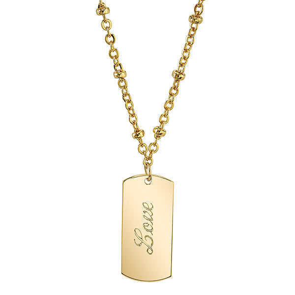 1928 Jewelry Sentiments Dog Tag Pendant Necklace 16 Inch with 3 Inch Extender