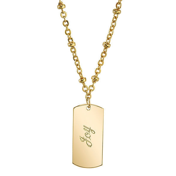 1928 Jewelry Sentiments Dog Tag Pendant Necklace 16 Inch with 3 Inch Extender