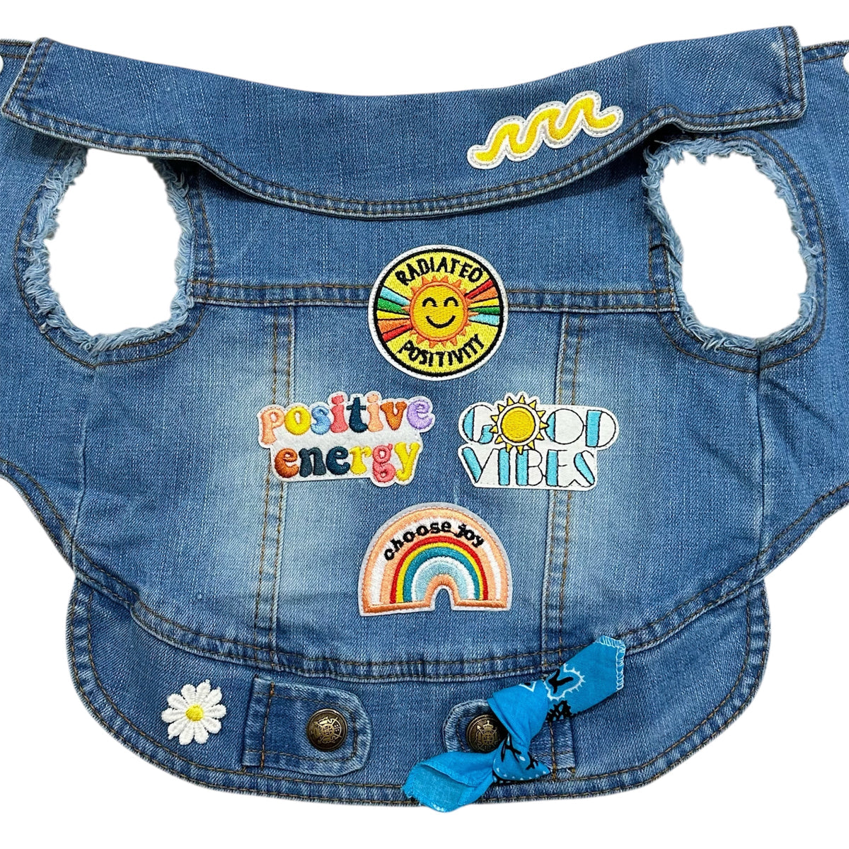 Heads or Tails Pup Positivity Summer Denim Dog Vest