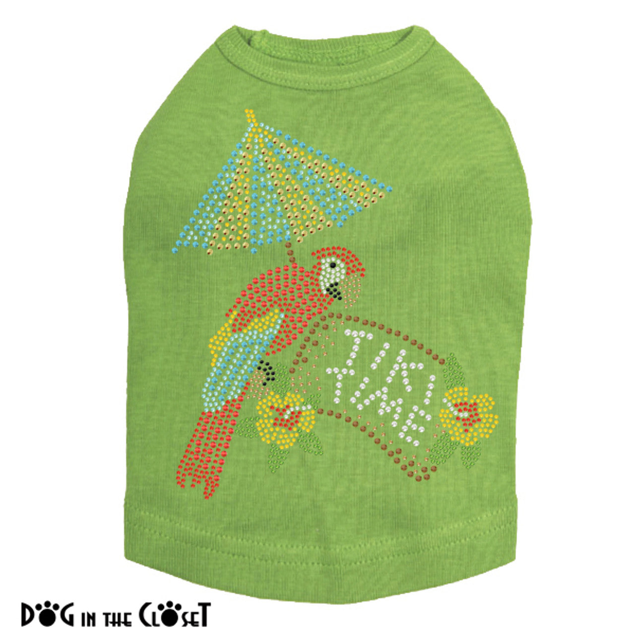Tiki Time Parrot - Sleeveless Dog Tank