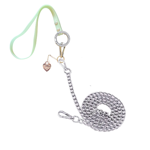 Bark 5th Ave., LLC Sniffany Heart Silver Chain Dog Leash Silver pet supplies