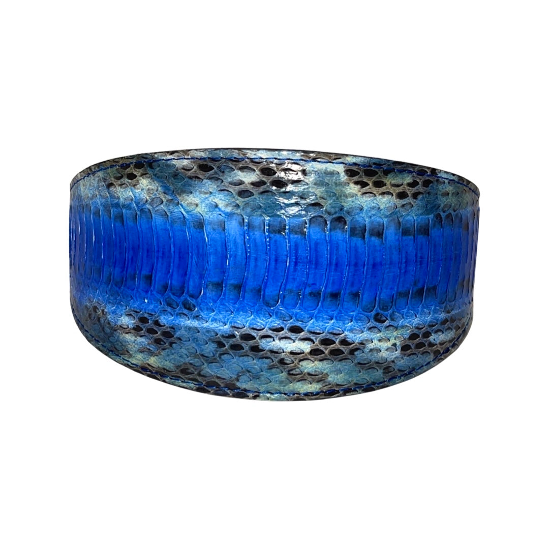 Stunning Multi-Blue Tone Snake 3" Wide Style Collar