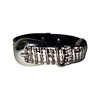 XS 7"-14" Black & White Custom Snake Collar/Custom Silver Oval Italian Hardware