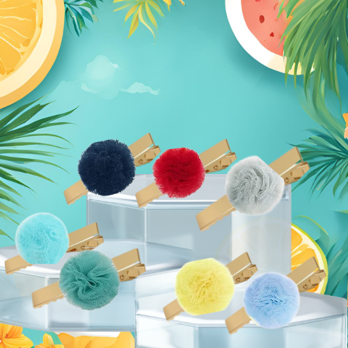 Bark 5th Ave., LLC Poof Pom Dog Hair Barrettes- Solid Gold Navy pet supplies