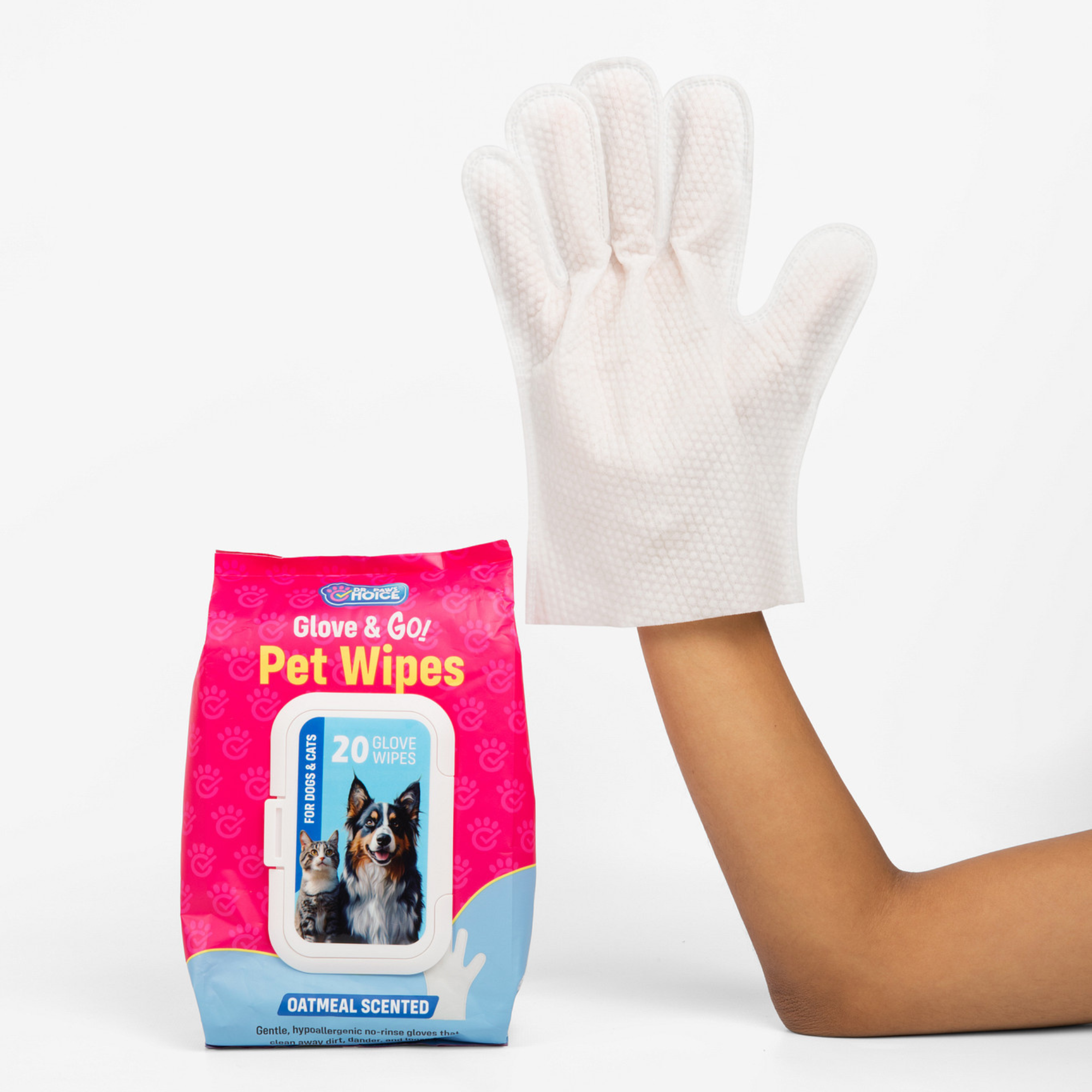 Glove & Go! Glove Grooming Wipes for Dogs & Cats (20 Count)