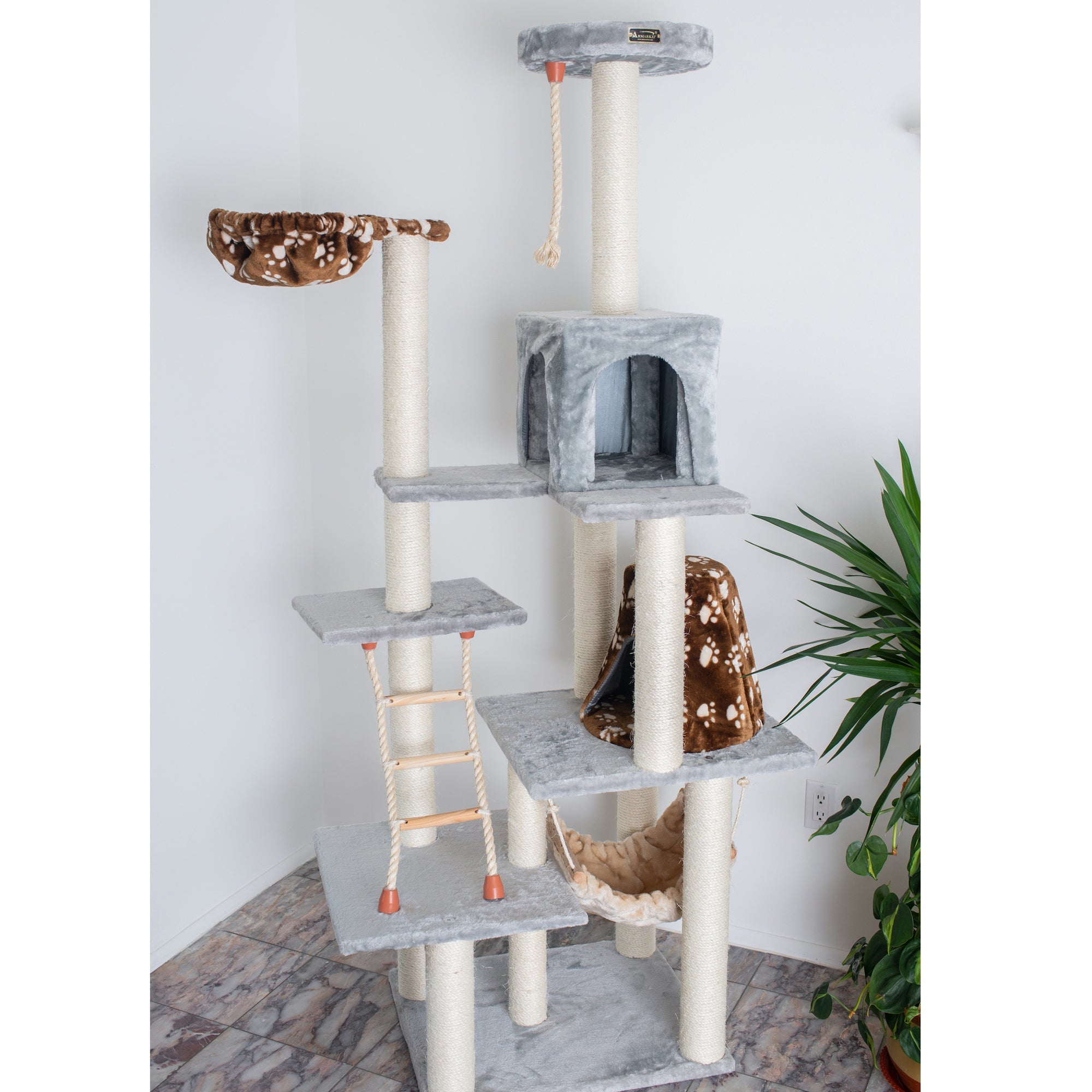 Armarkat Cat Climber Play House A7802 Cat furniture With PlayhouseLounge Basket
