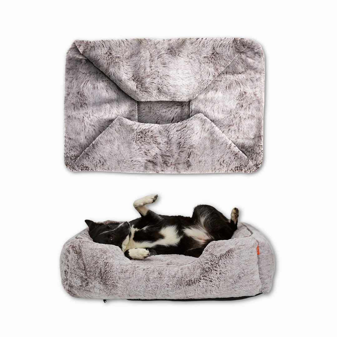 Sammy Dog Bed Cover in Light Grey, front view