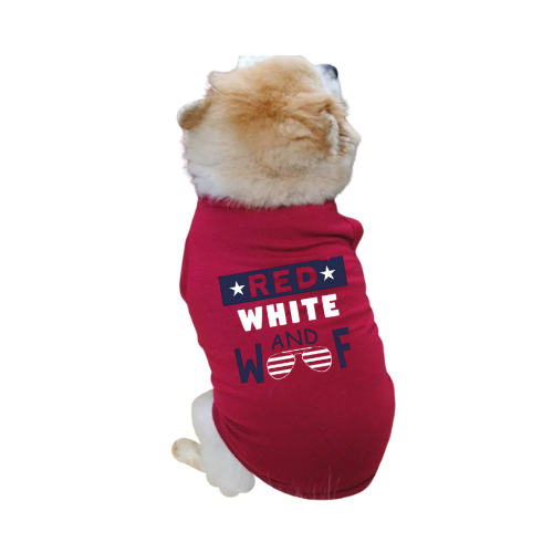 Red, White & Woof Patriotic Dog T-Shirt
