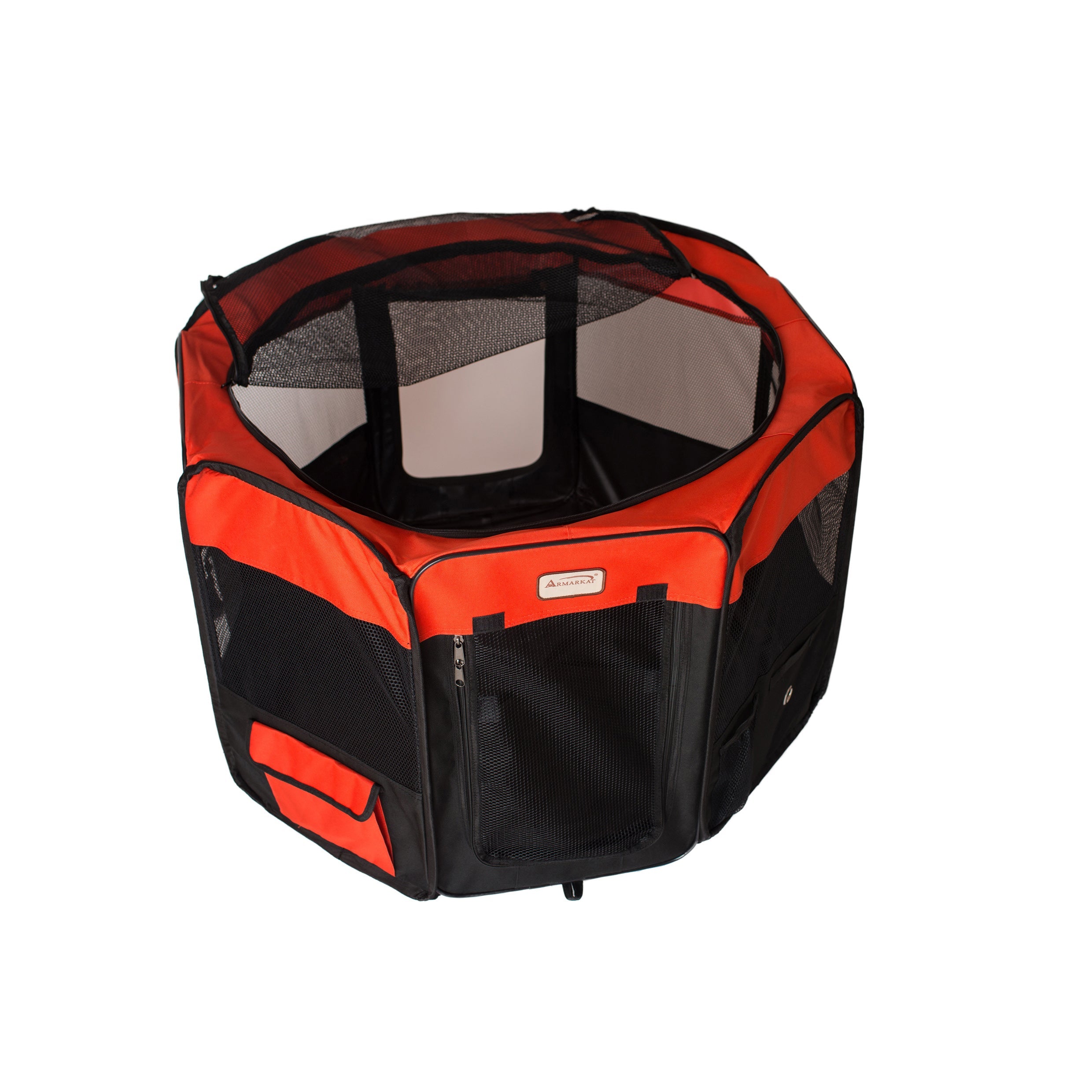 Armarkat PP002R-M Portable Pet Playpen In Black and Red Combo
