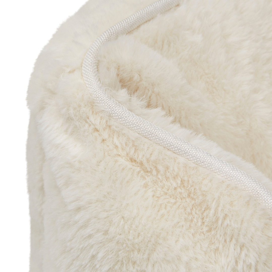 Sammy Dog Bed Cover in White, angled view