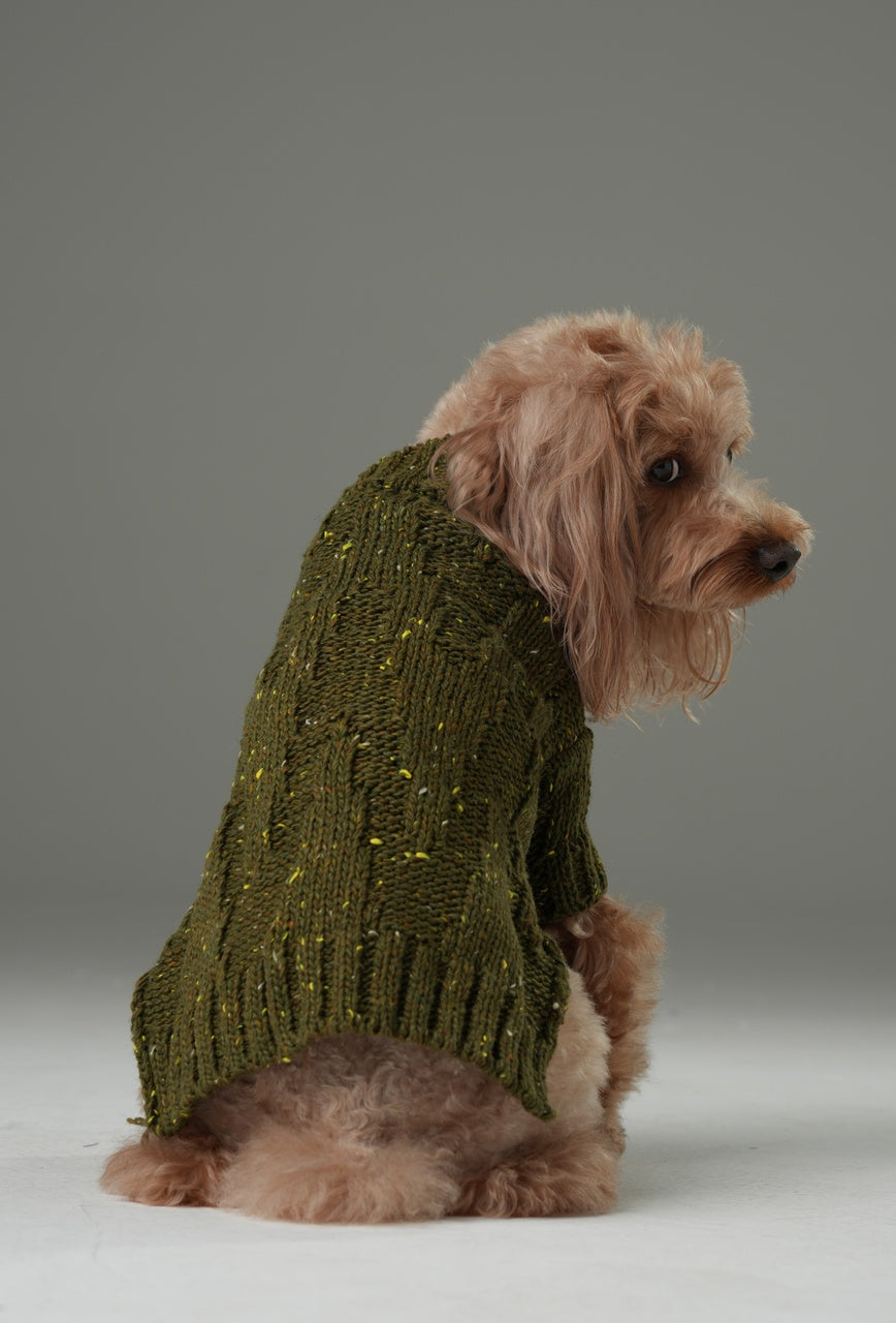 Glacier Pet Sweater-Olive Green
