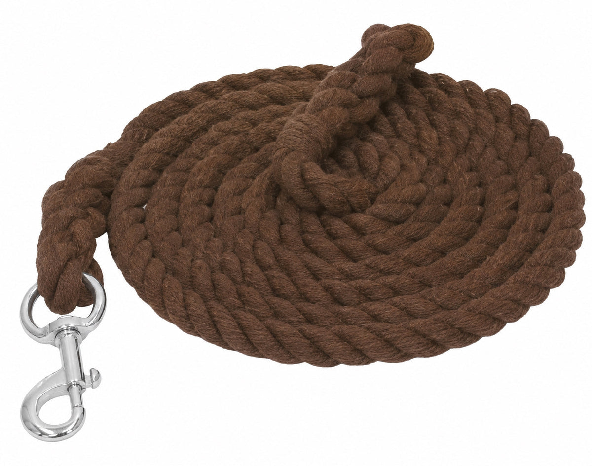 Gatsby Cotton 8ft Lead with Bolt Snap - Brown - 8