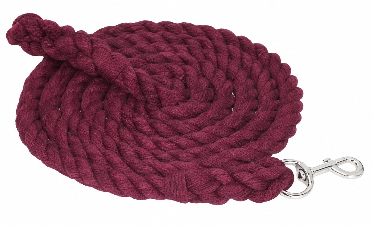 Gatsby Cotton 10ft Lead/Bolt Snap - Burgundy - 10