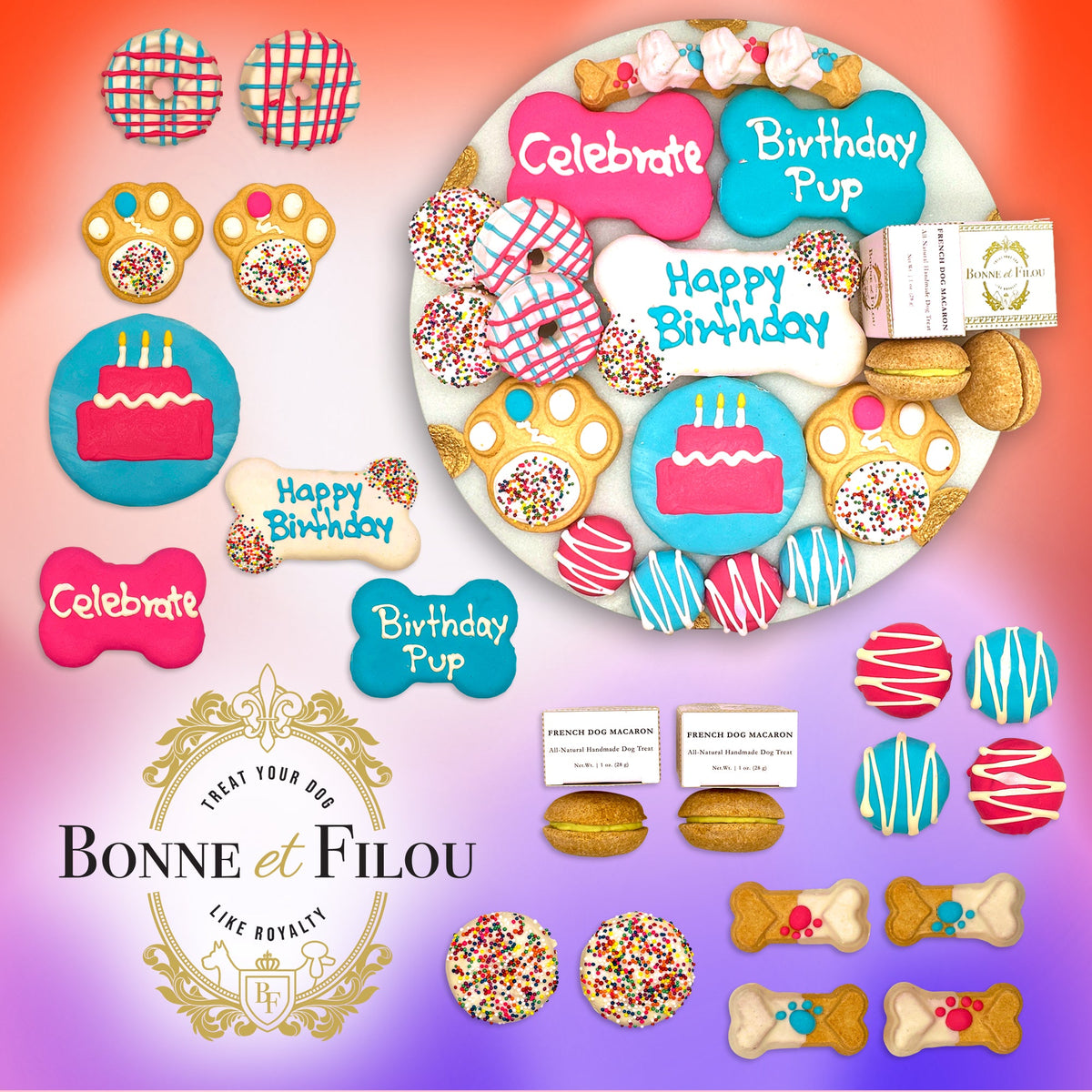 Bonne et Filou – Happy Birthday Dog Treat Gift Box