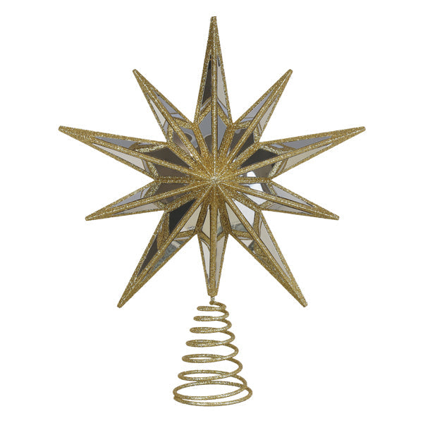 Old World Christmas: 12" Gold Double-Sided Mirrored Star Tree Topper