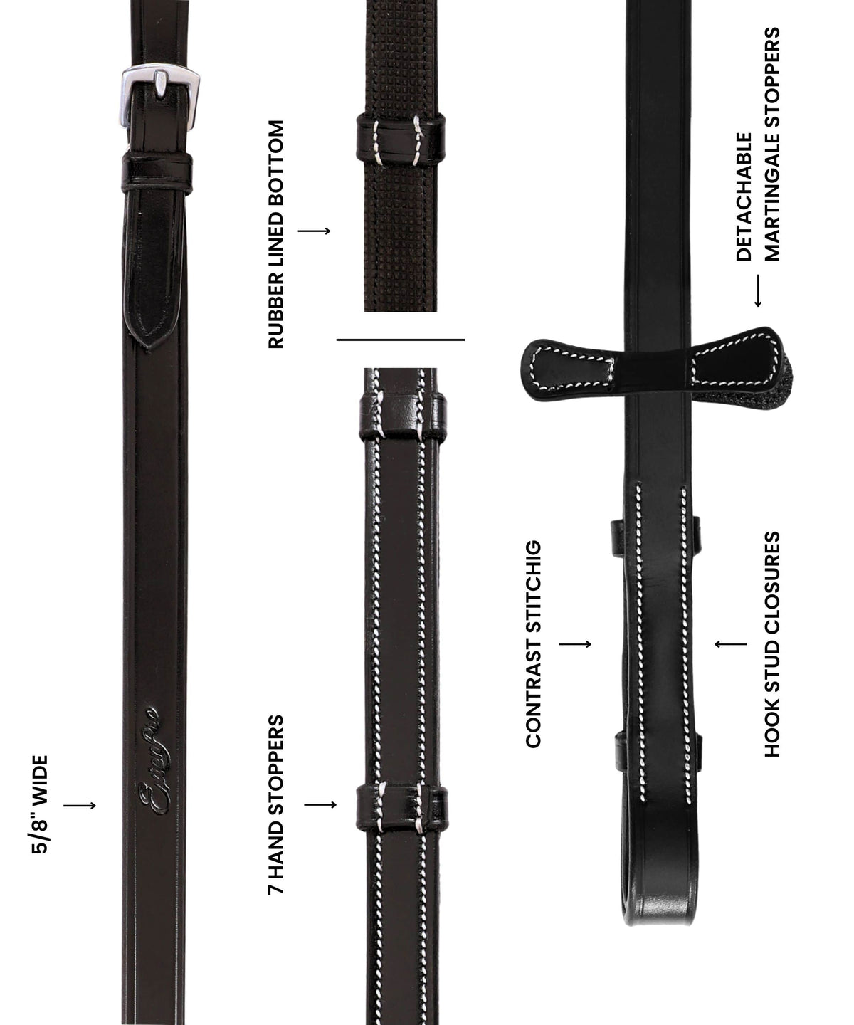 ExionPro Hunter Reins with Seven Hand Stoppers