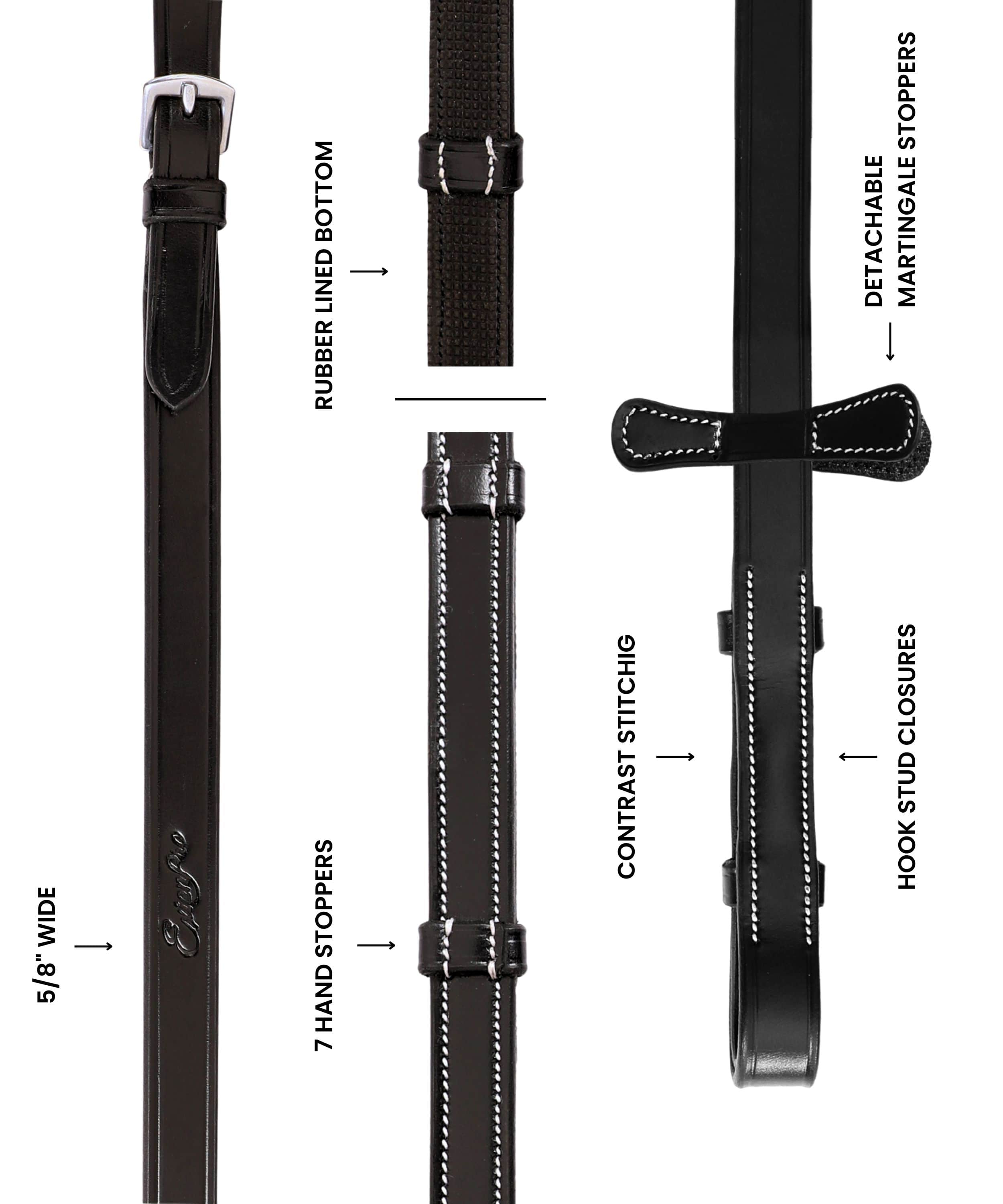 ExionPro Hunter Reins with Seven Hand Stoppers