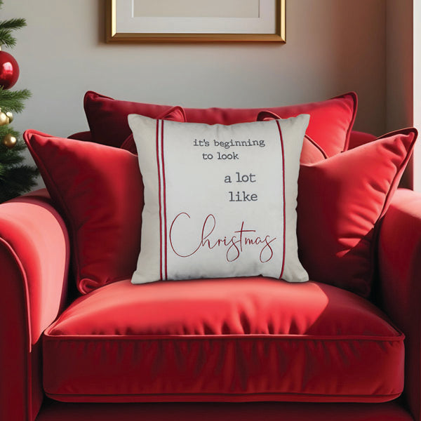 18" Its Beginning to Look a Lot Like Christmas Square Pillow