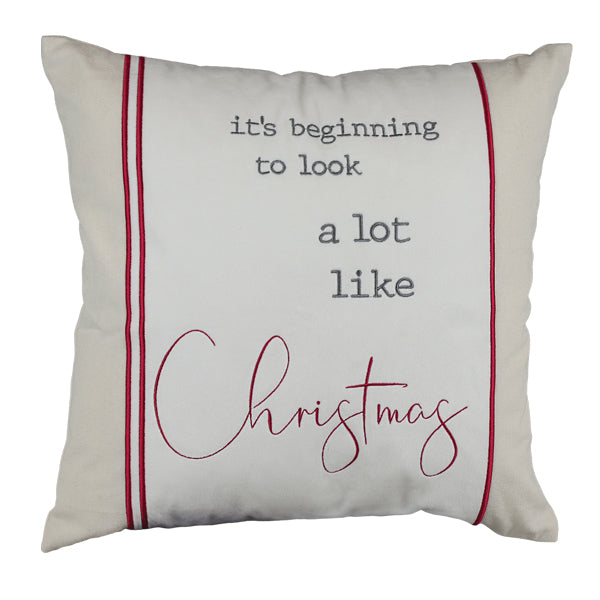 18" Its Beginning to Look a Lot Like Christmas Square Pillow