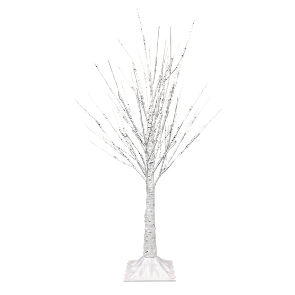 3 Lit Winter White Birch Tree