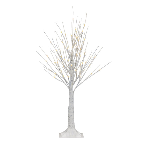 3 Lit Winter White Birch Tree