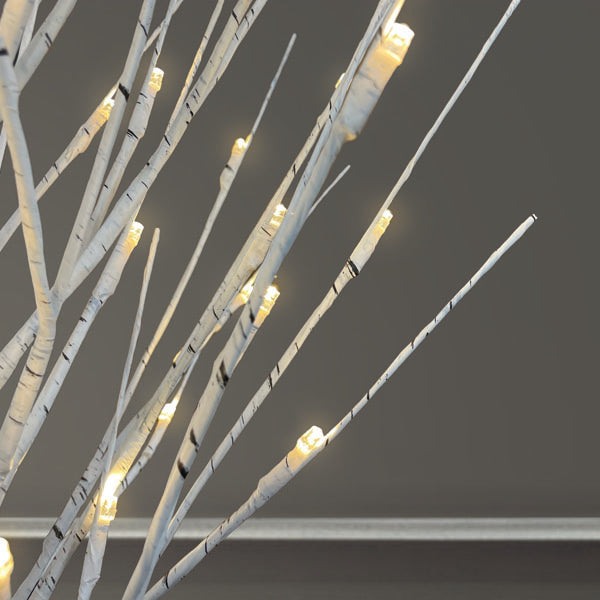 3 Lit Winter White Birch Tree