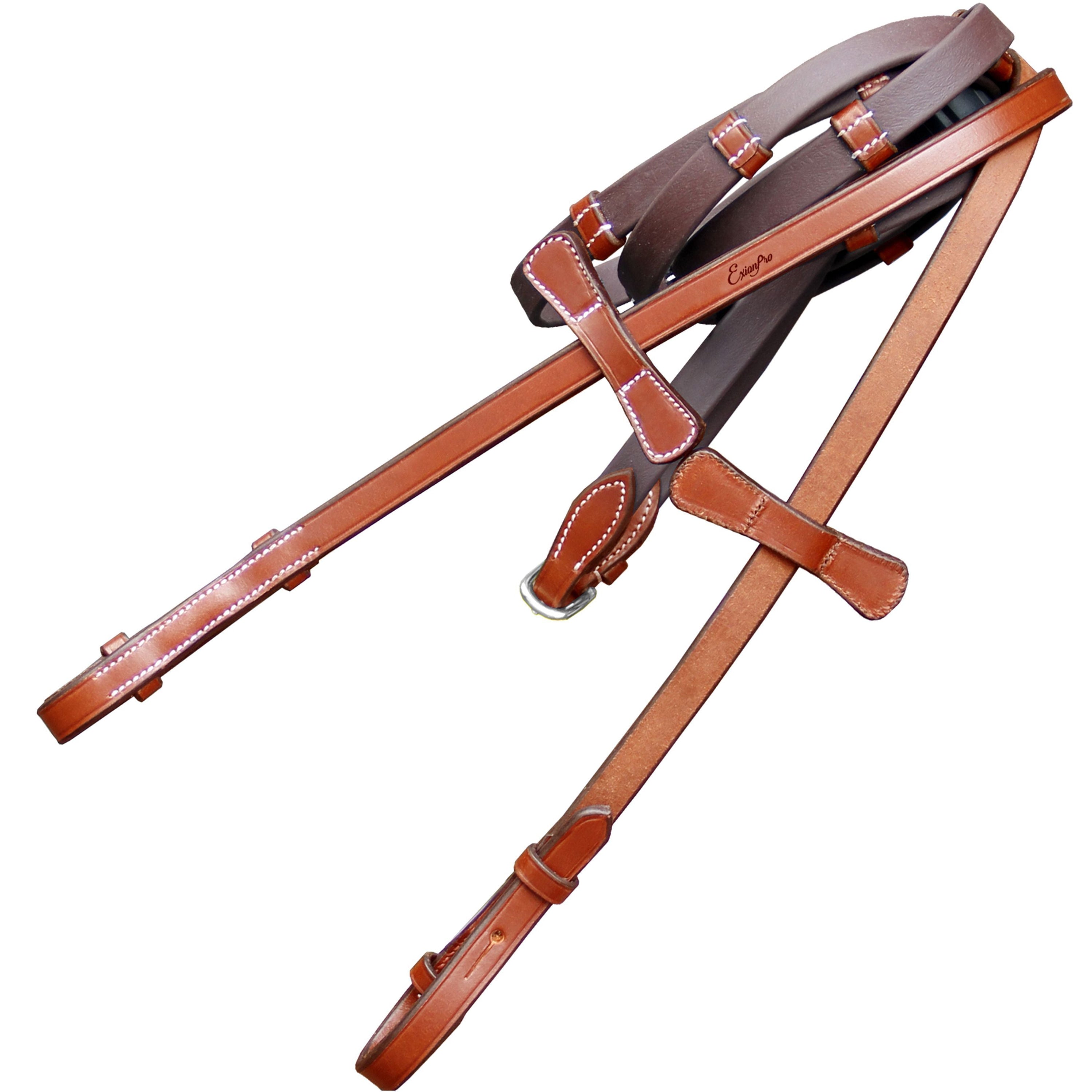 ExionPro Plain Rubber Reins with 7 Loops & Martingale Stoppers - HT Animal Supply