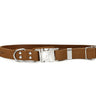 Modern Style Quick-Release Earth Brown Leather Dog Collar