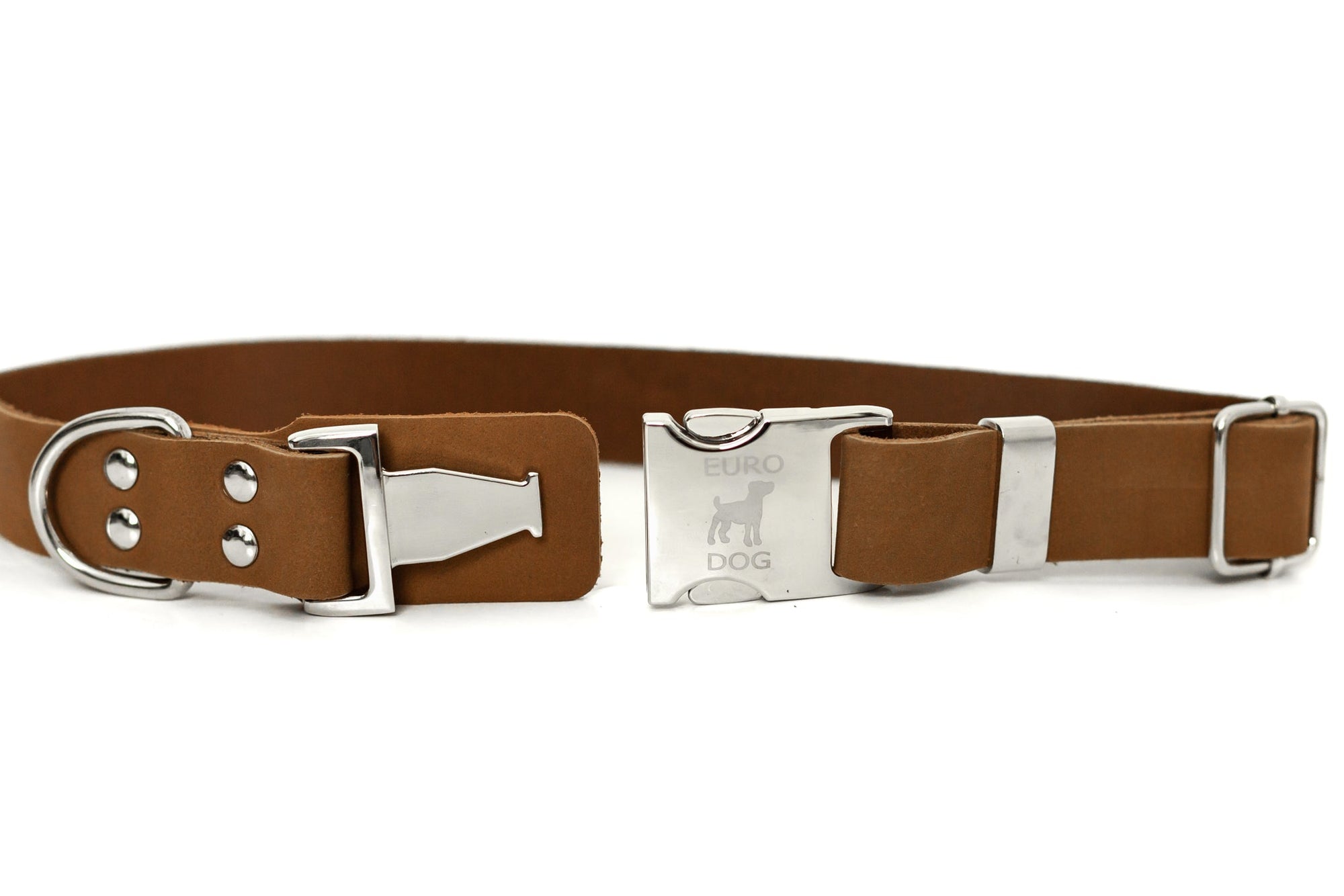 Euro-Dog Modern Quick-Release Leather Dog Collar