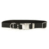 Modern Style Quick-Release Midnight Black Leather Dog Collar