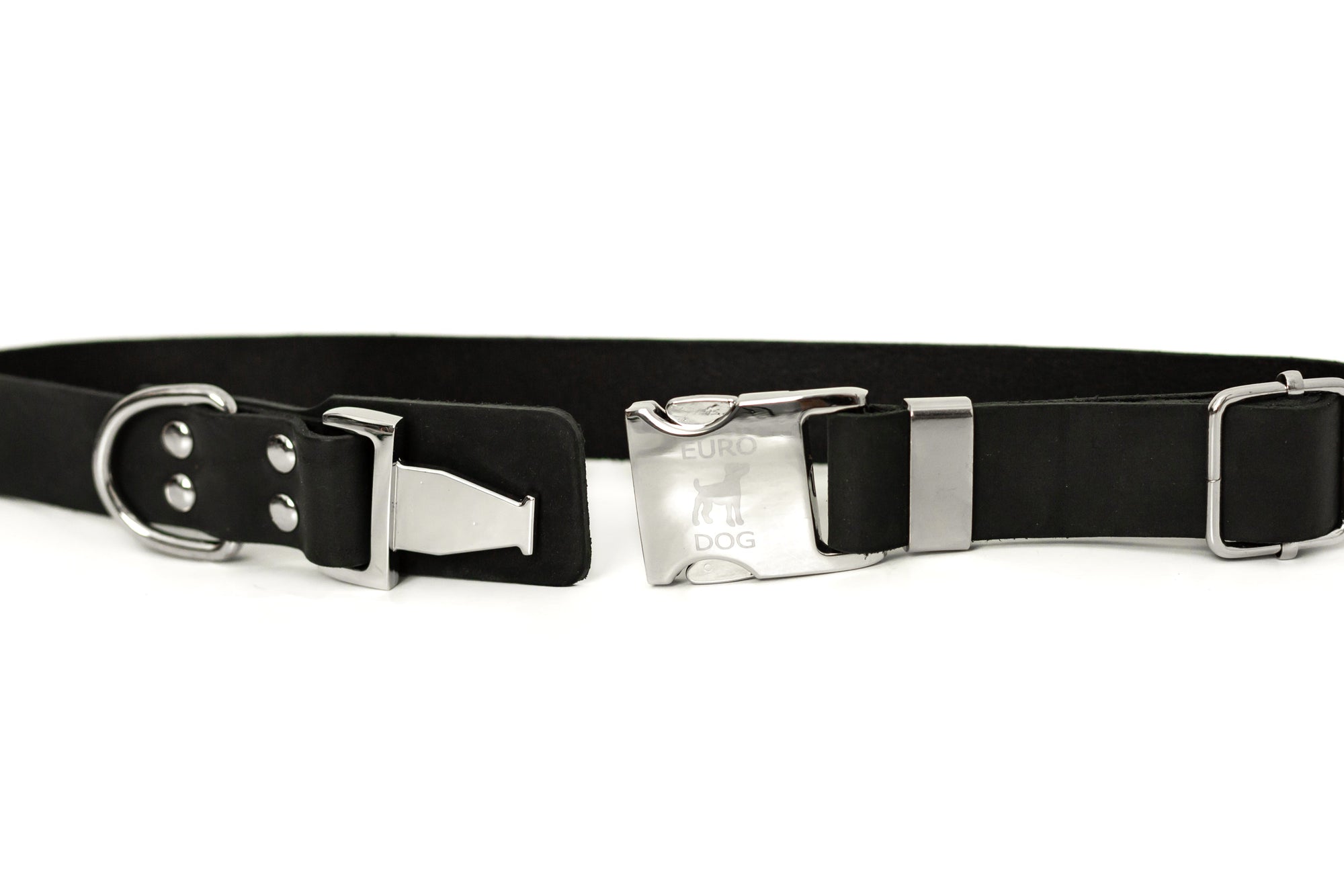 Euro-Dog Modern Quick-Release Leather Dog Collar