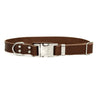 Modern Style Quick-Release Chocolate Leather Dog Collar
