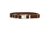 Modern Style Quick-Release Chocolate Leather Dog Collar
