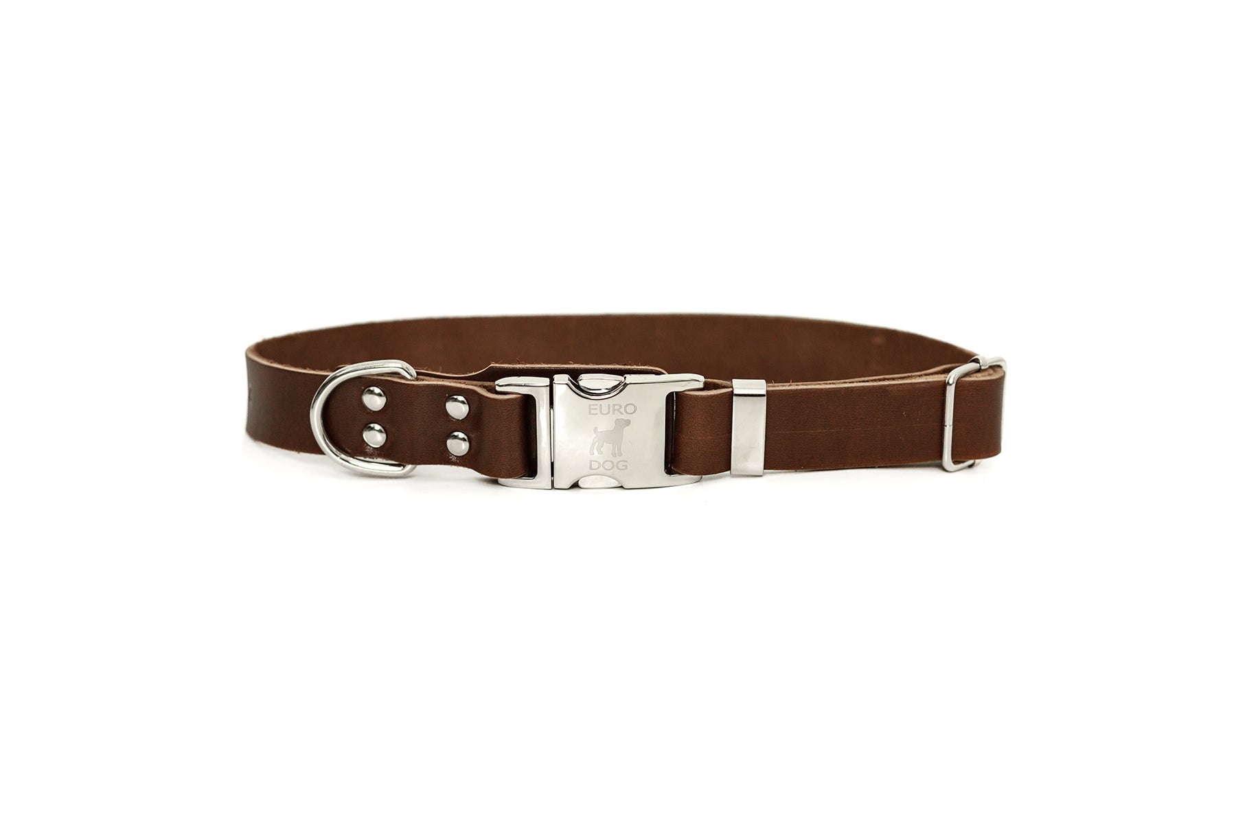 Euro-Dog Modern Quick-Release Leather Dog Collar
